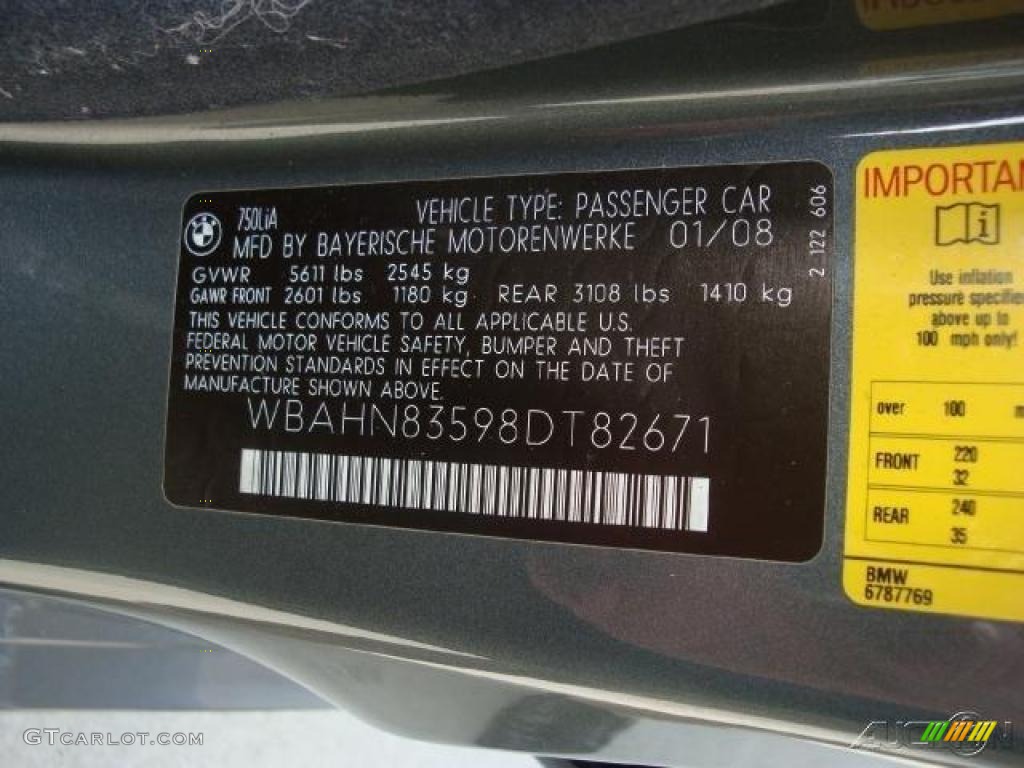 2008 7 Series 750Li Sedan - Titanium Grey Metallic / Black photo #43