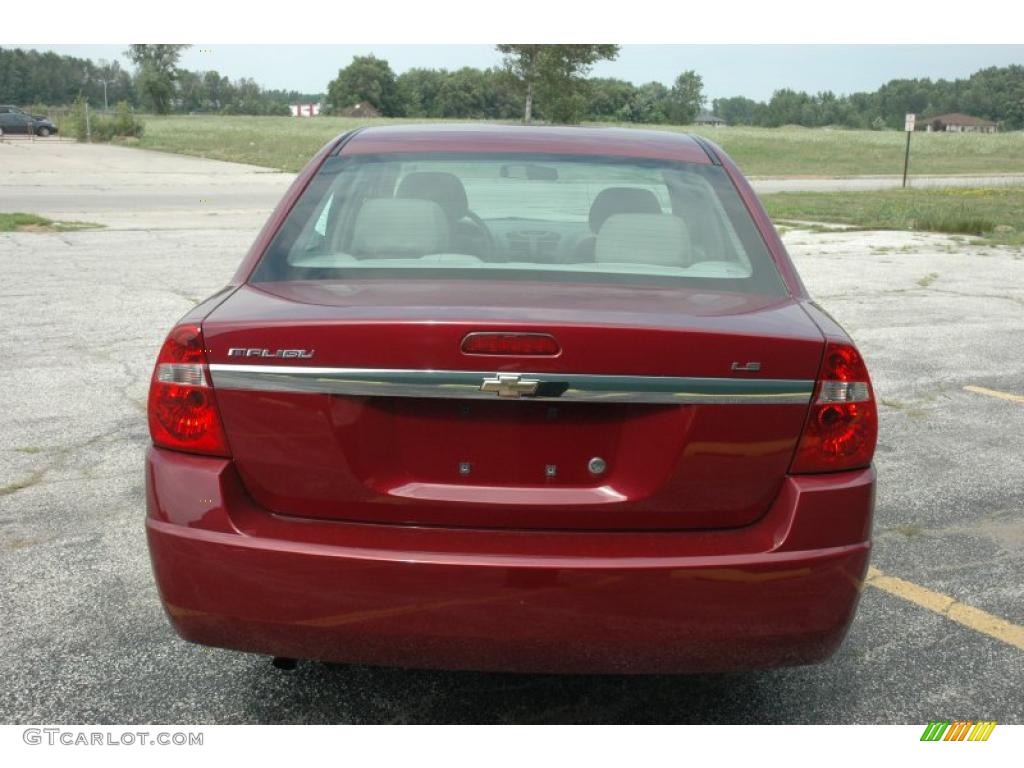 2007 Malibu LS Sedan - Sport Red Metallic / Titanium Gray photo #5