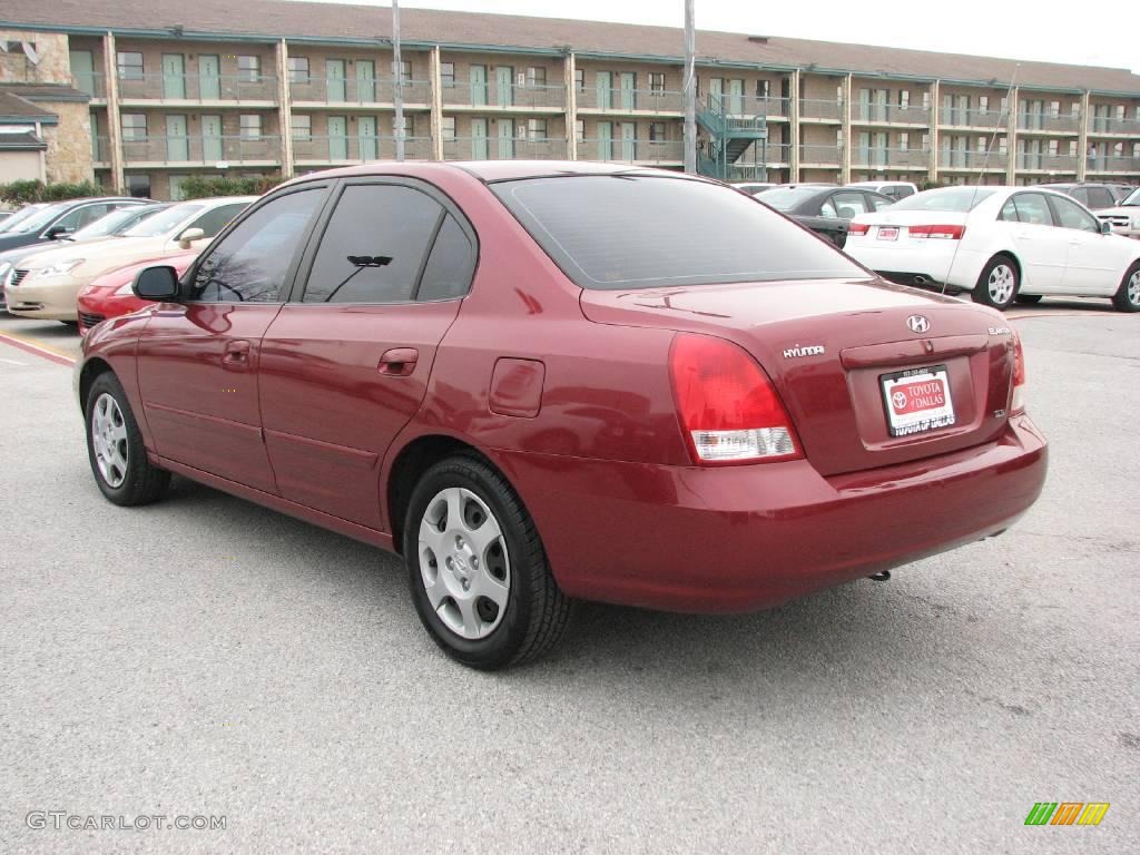 2002 Elantra GLS Sedan - Chianti Red / Beige photo #8