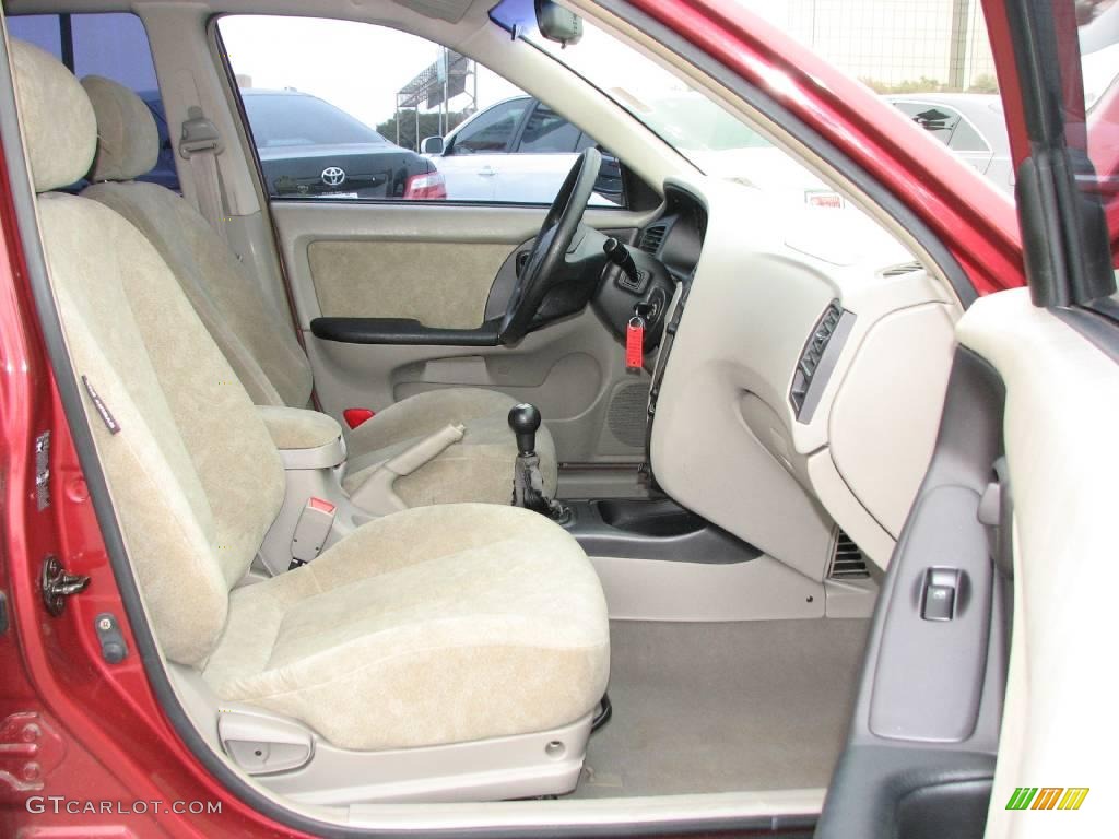 2002 Elantra GLS Sedan - Chianti Red / Beige photo #10
