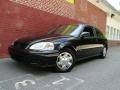 2000 Flamenco Black Pearl Honda Civic DX  photo #1