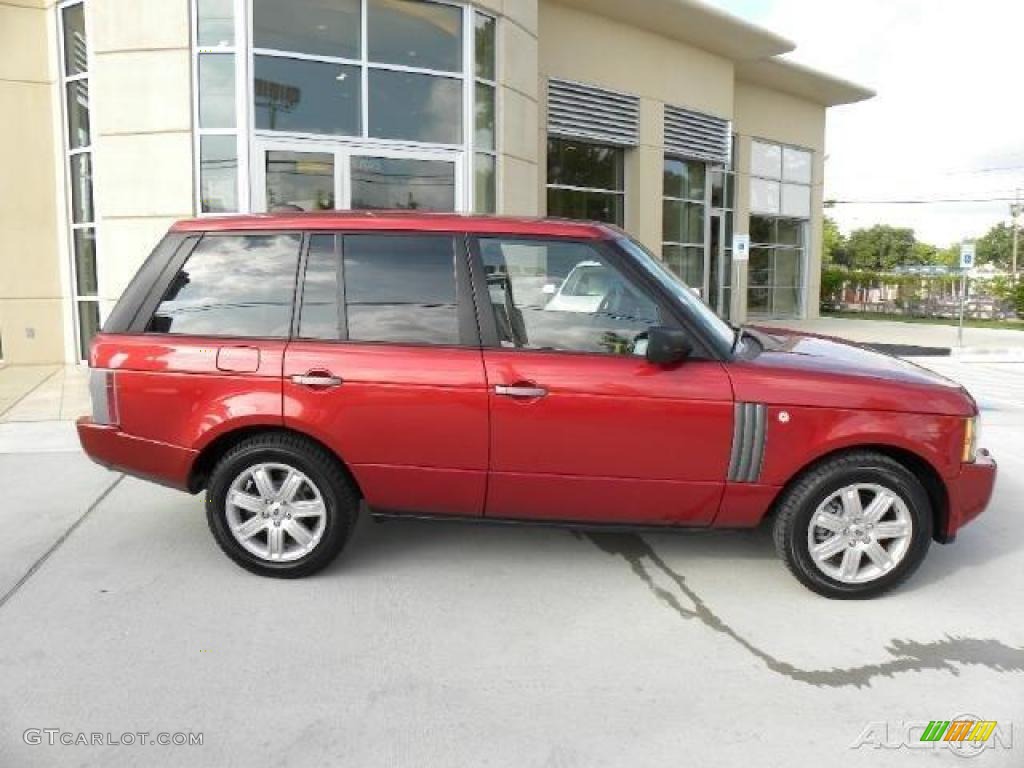 2008 Range Rover V8 HSE - Rimini Red Metallic / Sand/Jet photo #12