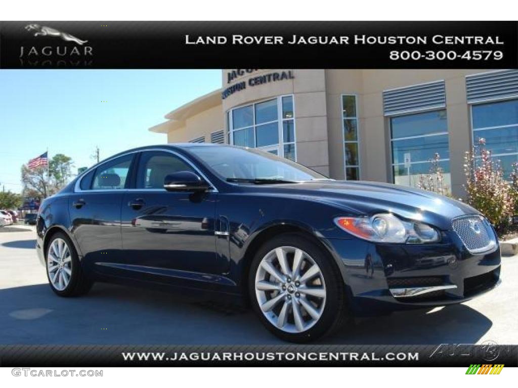 2010 XF Premium Sport Sedan - Indigo Blue Metallic / Barley photo #1