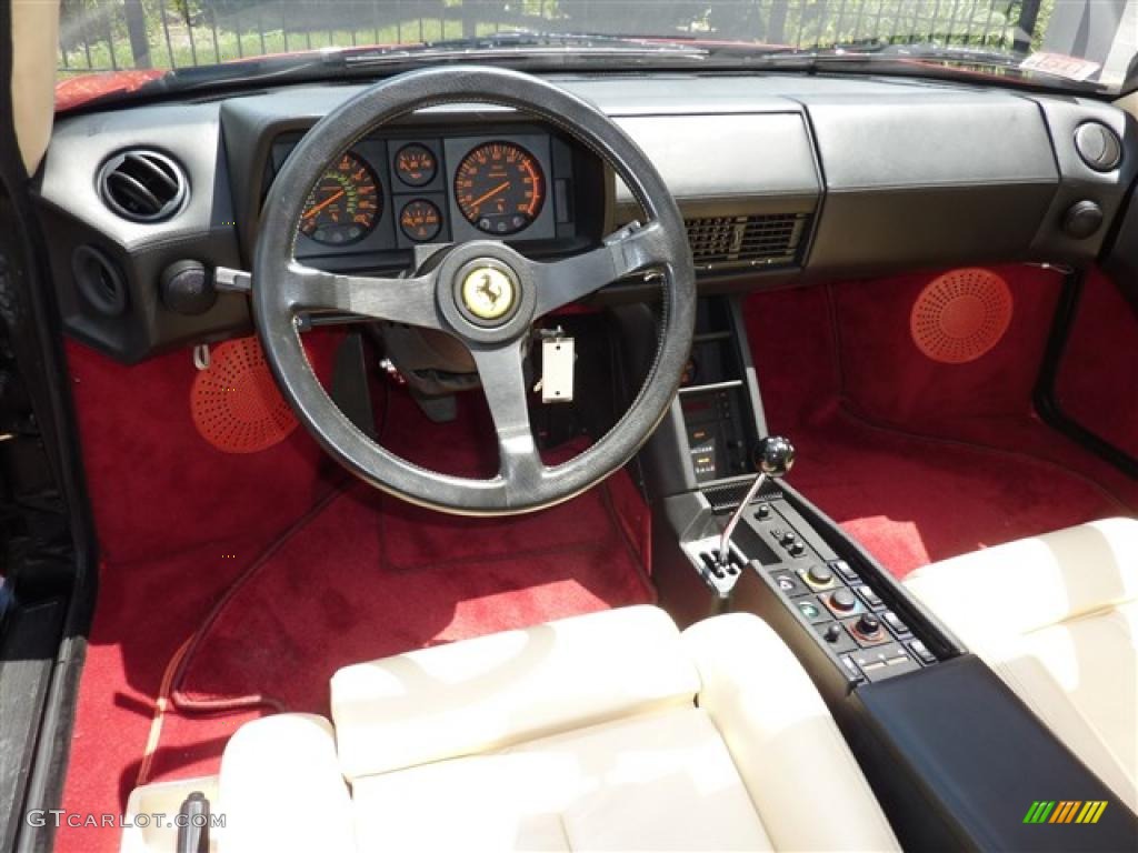 1986 Ferrari Testarossa Standard Testarossa Model Cream Dashboard Photo #34393316