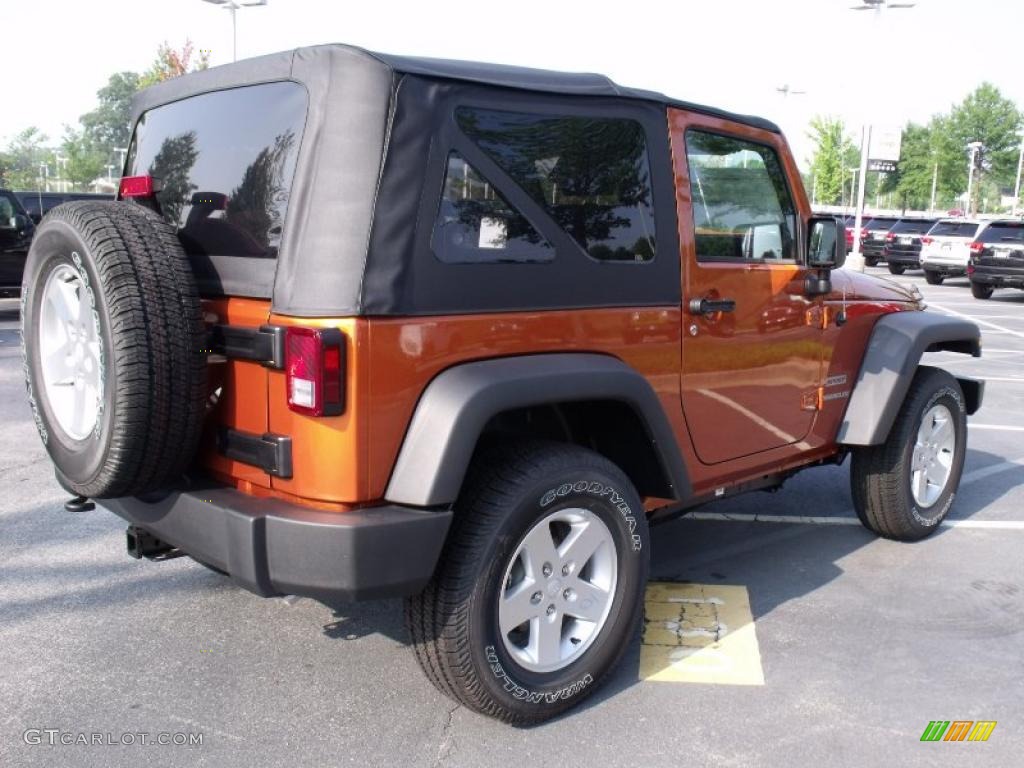 2010 Wrangler Sport 4x4 - Mango Tango Pearl / Dark Slate Gray/Medium Slate Gray photo #3