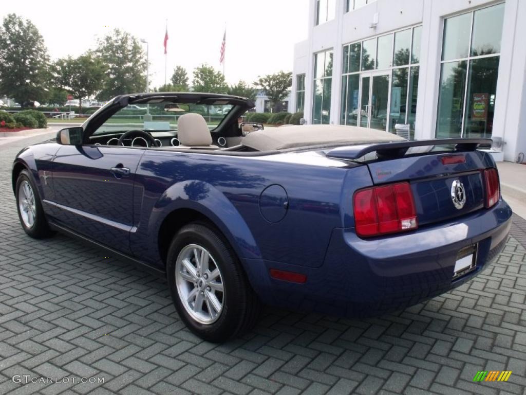 2007 Mustang V6 Deluxe Convertible - Vista Blue Metallic / Medium Parchment photo #3