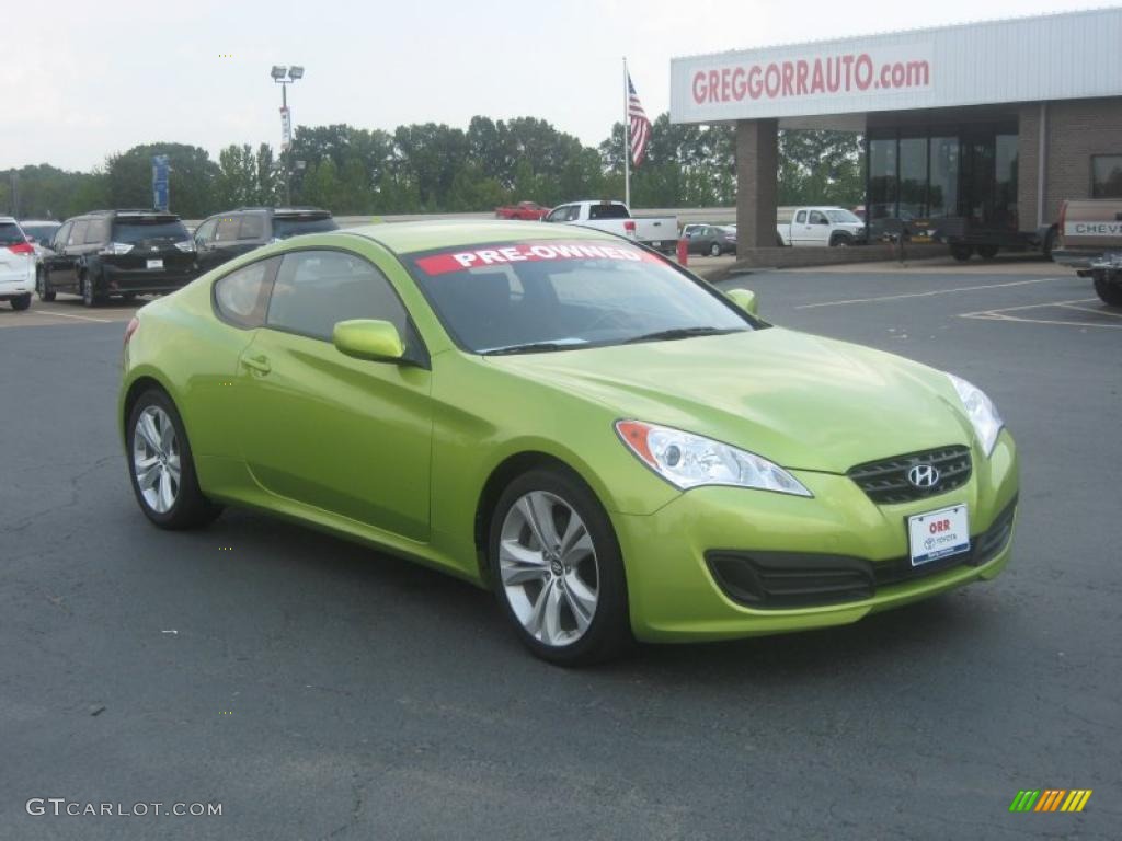 2010 Genesis Coupe 2.0T - Lime Rock Green / Black photo #1