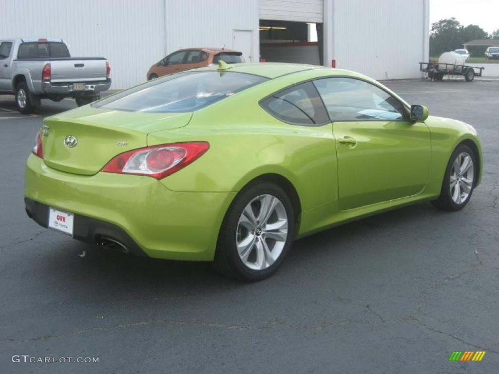 2010 Genesis Coupe 2.0T - Lime Rock Green / Black photo #7