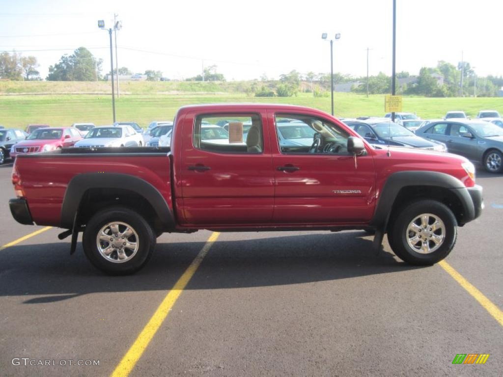 2007 Tacoma V6 PreRunner Double Cab - Impulse Red Pearl / Taupe photo #3