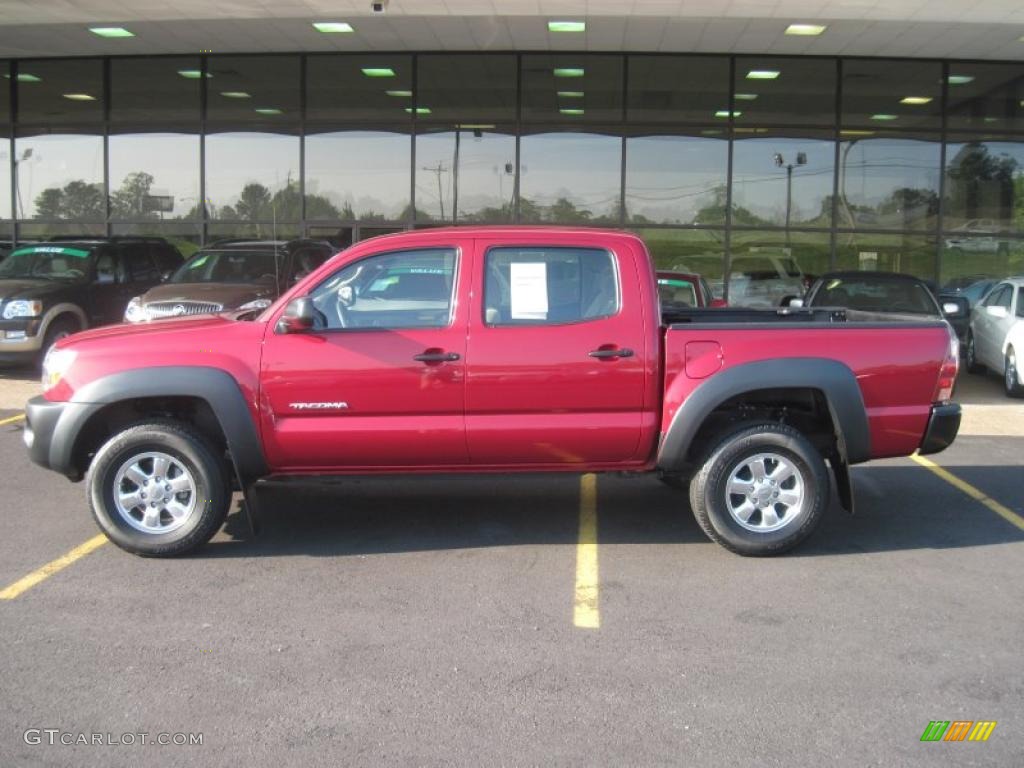 2007 Tacoma V6 PreRunner Double Cab - Impulse Red Pearl / Taupe photo #4