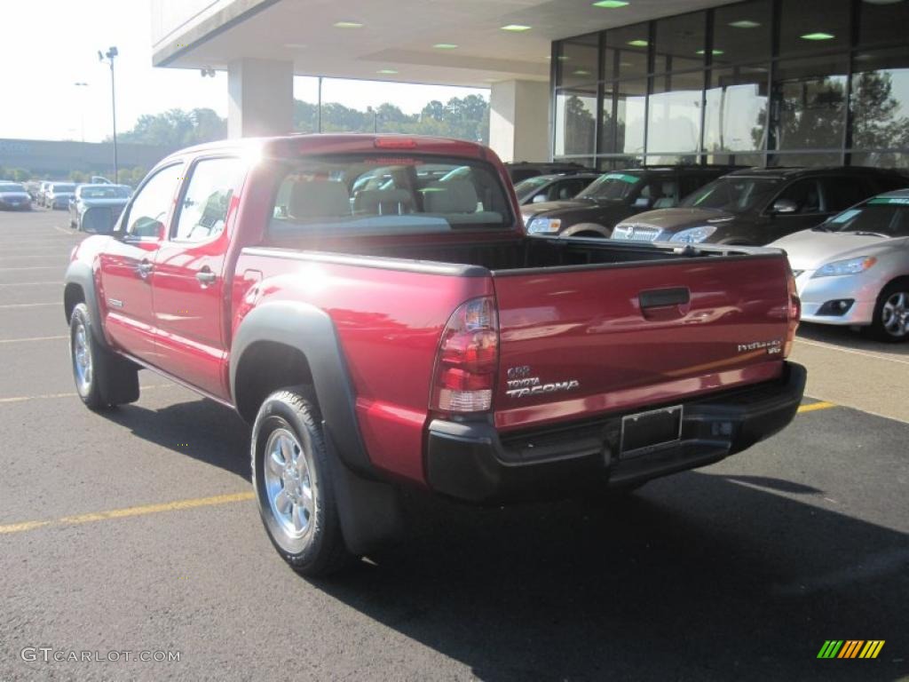 2007 Tacoma V6 PreRunner Double Cab - Impulse Red Pearl / Taupe photo #5