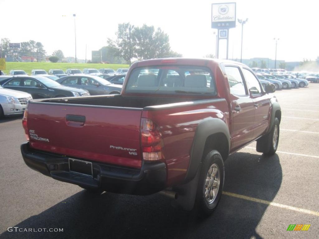 2007 Tacoma V6 PreRunner Double Cab - Impulse Red Pearl / Taupe photo #6