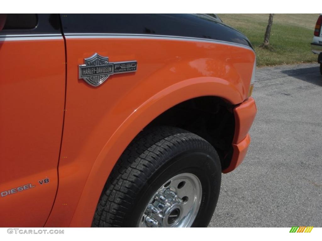 2004 F250 Super Duty Harley Davidson Crew Cab 4x4 - Black/Competition Orange / Black photo #11