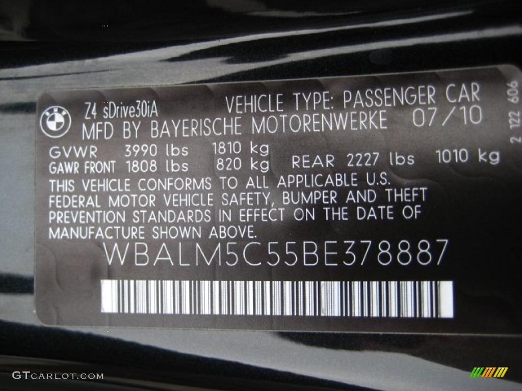 2011 Z4 sDrive30i Roadster - Black Sapphire Metallic / Black photo #12