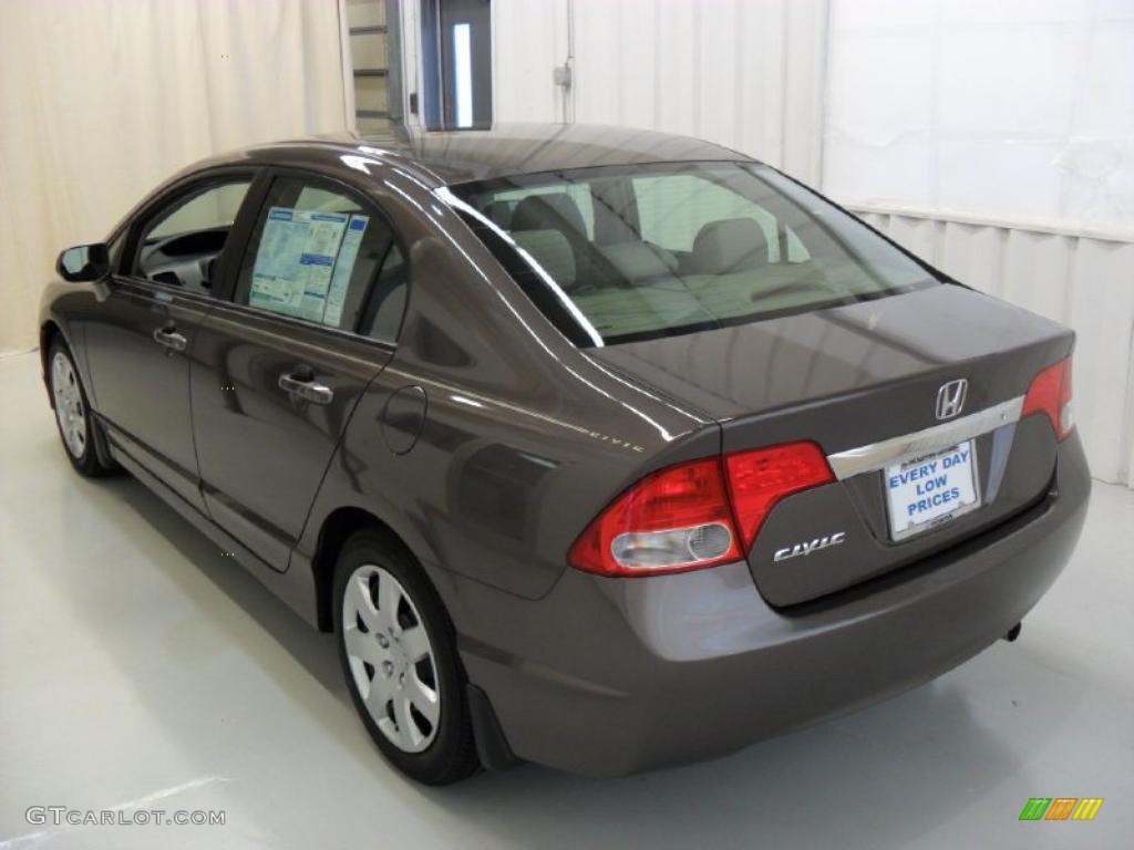 2010 Civic LX Sedan - Urban Titanium Metallic / Beige photo #2