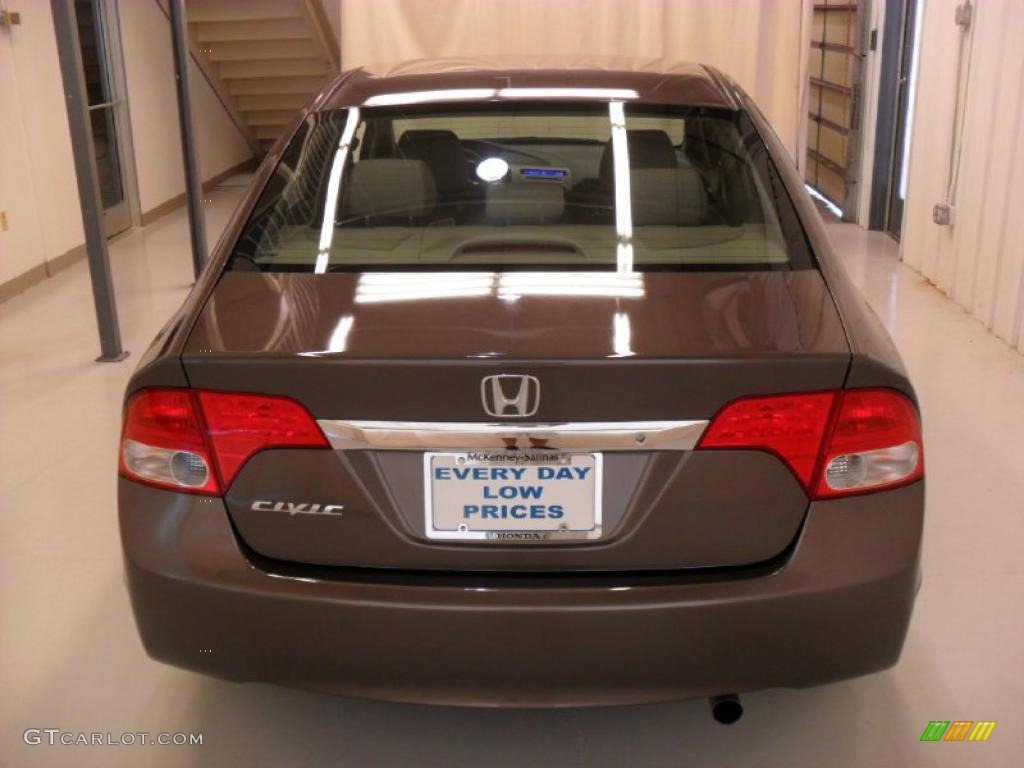 2010 Civic LX Sedan - Urban Titanium Metallic / Beige photo #3