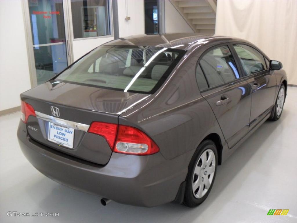 2010 Civic LX Sedan - Urban Titanium Metallic / Beige photo #4