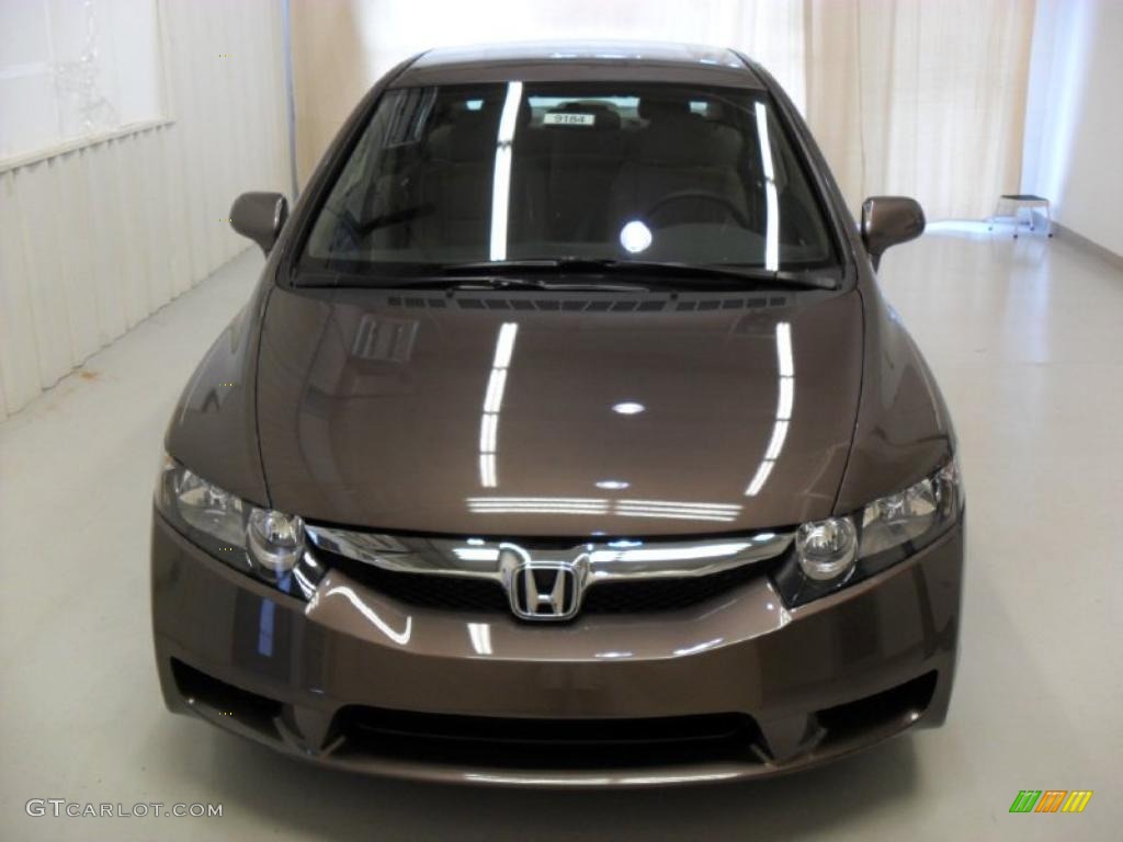 2010 Civic LX Sedan - Urban Titanium Metallic / Beige photo #6