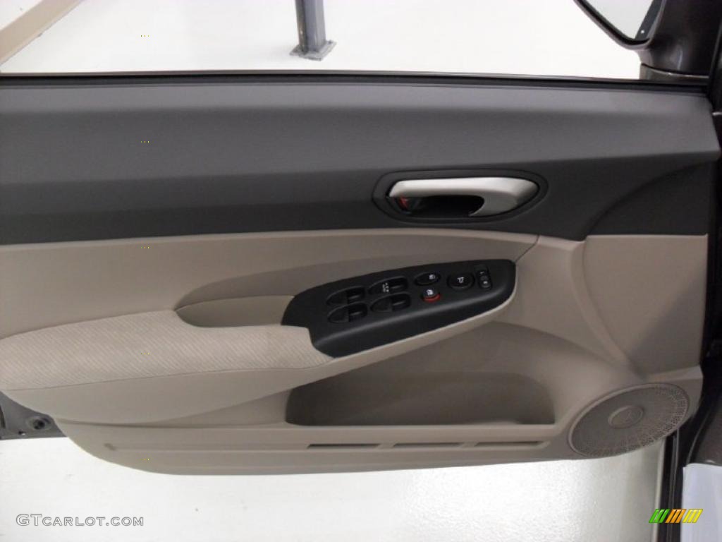 2010 Civic LX Sedan - Urban Titanium Metallic / Beige photo #10
