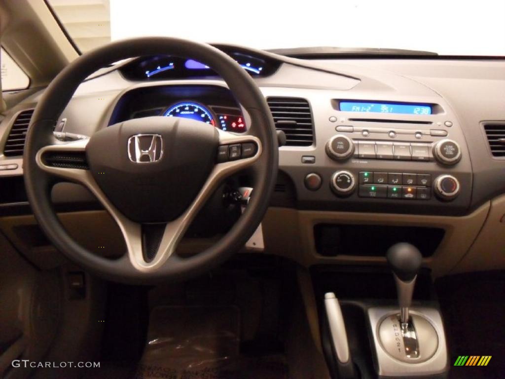 2010 Civic LX Sedan - Urban Titanium Metallic / Beige photo #17