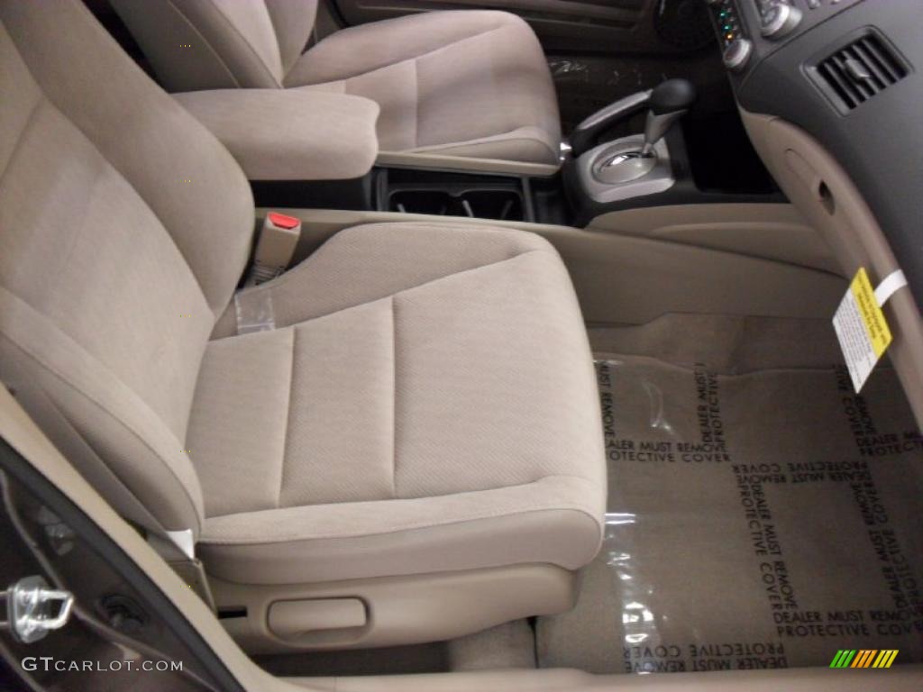 2010 Civic LX Sedan - Urban Titanium Metallic / Beige photo #21