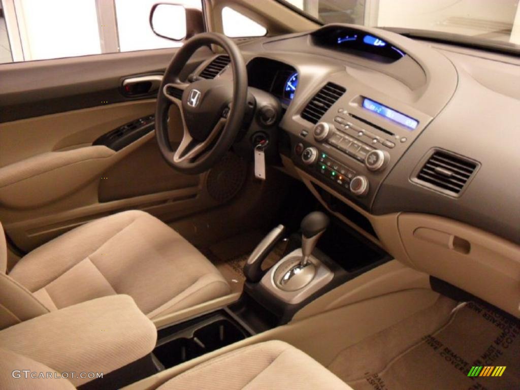 2010 Civic LX Sedan - Urban Titanium Metallic / Beige photo #23