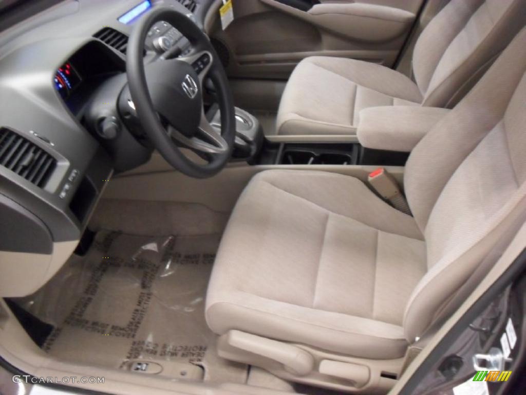 2010 Civic LX Sedan - Urban Titanium Metallic / Beige photo #24