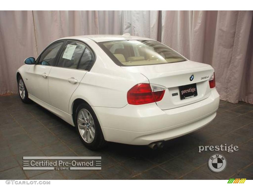 2007 3 Series 328xi Sedan - Alpine White / Beige photo #3