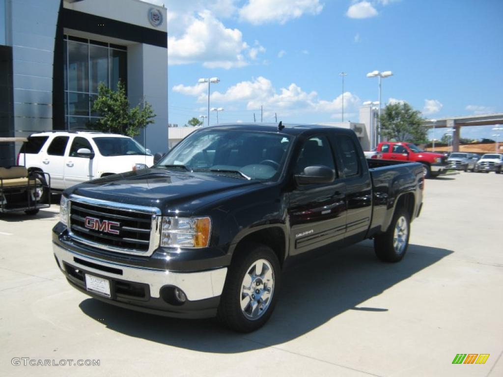 2010 Sierra 1500 SLE Extended Cab - Onyx Black / Ebony photo #1