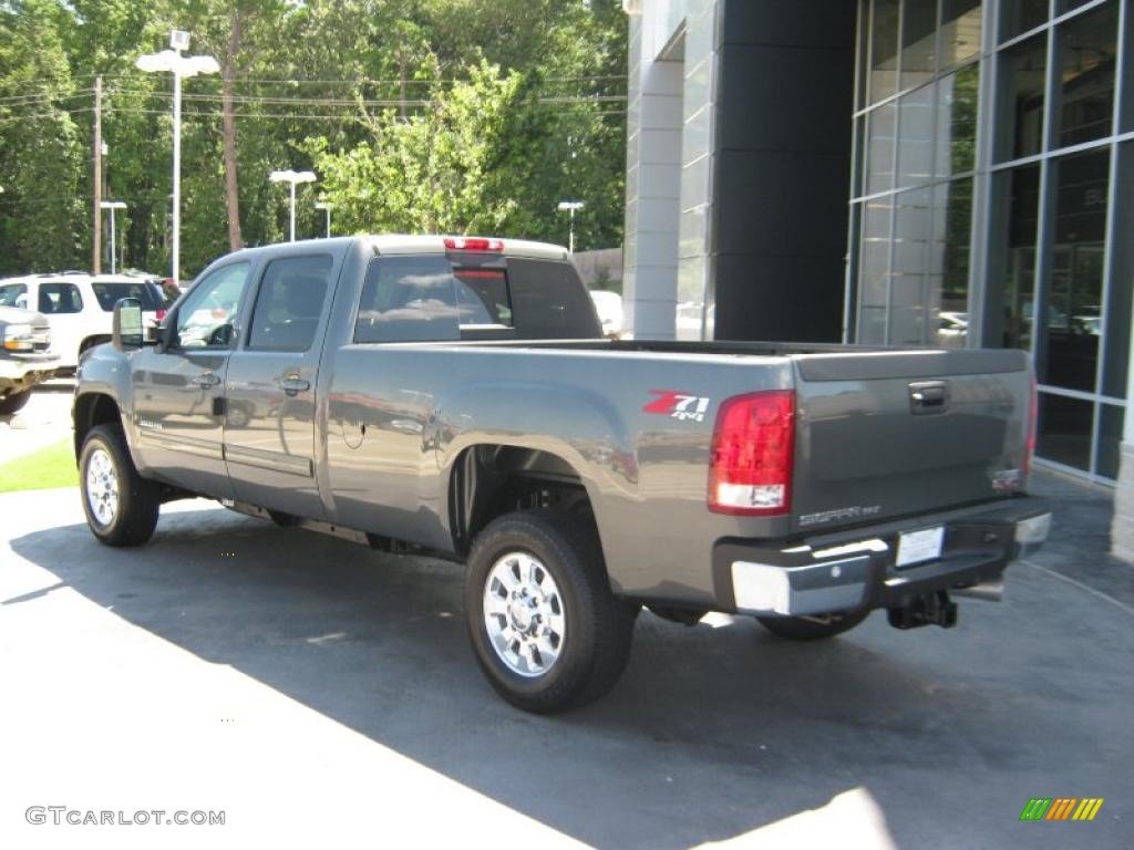 2011 Sierra 3500HD SLT Crew Cab 4x4 - Gray Green Metallic / Dark Titanium/Light Titanium photo #3