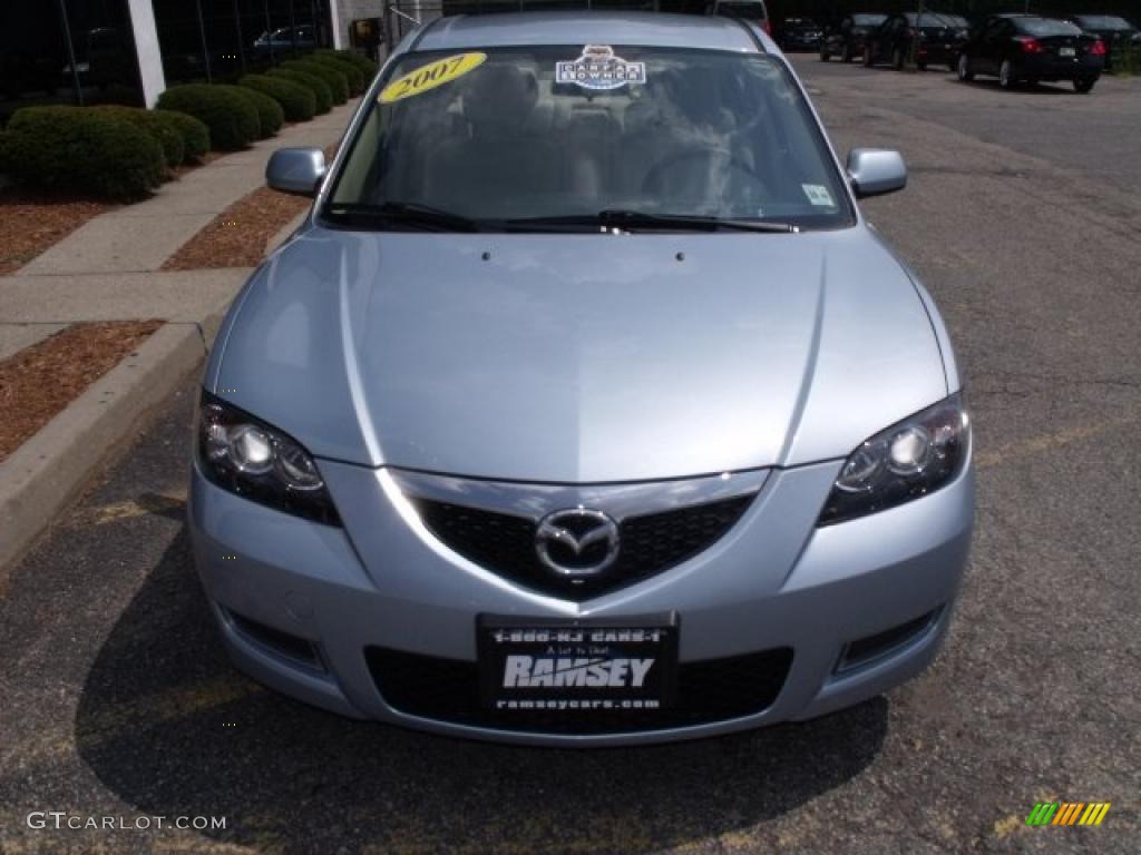 2007 MAZDA3 i Sport Sedan - Ice Blue Metallic / Beige photo #2