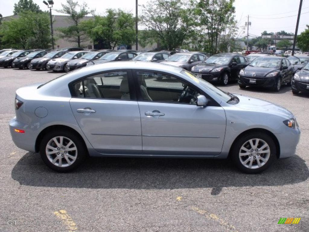 2007 MAZDA3 i Sport Sedan - Ice Blue Metallic / Beige photo #4