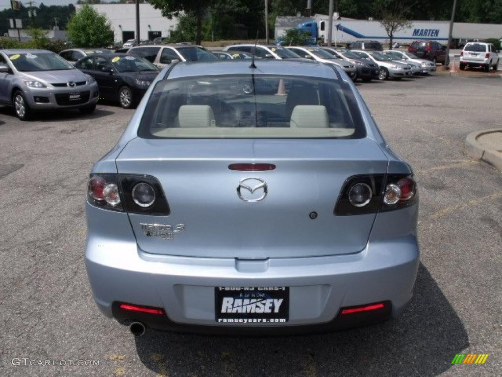 2007 MAZDA3 i Sport Sedan - Ice Blue Metallic / Beige photo #6