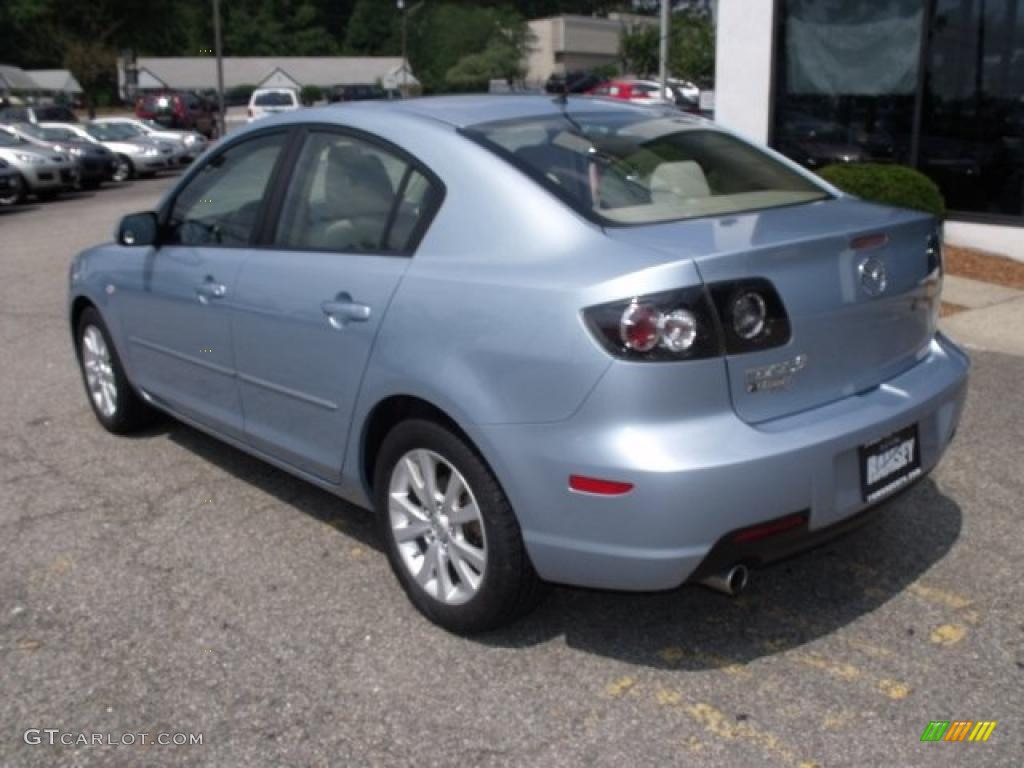 2007 MAZDA3 i Sport Sedan - Ice Blue Metallic / Beige photo #7