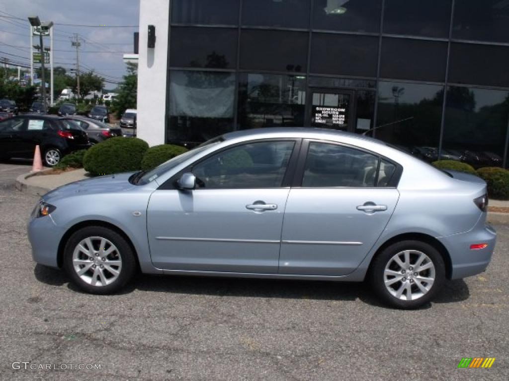 2007 MAZDA3 i Sport Sedan - Ice Blue Metallic / Beige photo #8