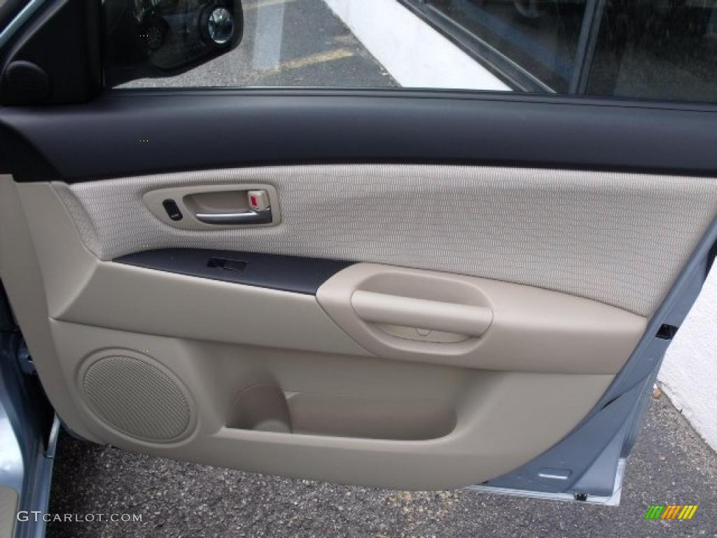 2007 MAZDA3 i Sport Sedan - Ice Blue Metallic / Beige photo #9