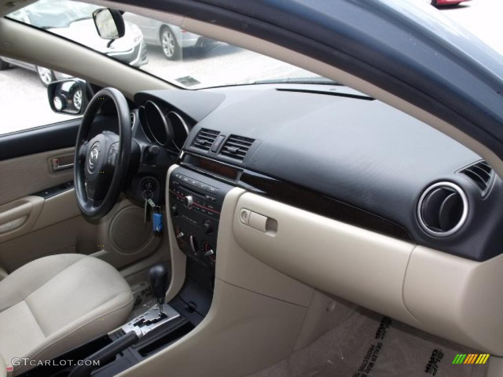 2007 MAZDA3 i Sport Sedan - Ice Blue Metallic / Beige photo #10