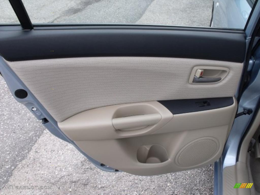2007 MAZDA3 i Sport Sedan - Ice Blue Metallic / Beige photo #15