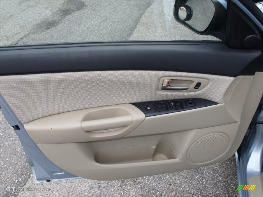 2007 MAZDA3 i Sport Sedan - Ice Blue Metallic / Beige photo #17