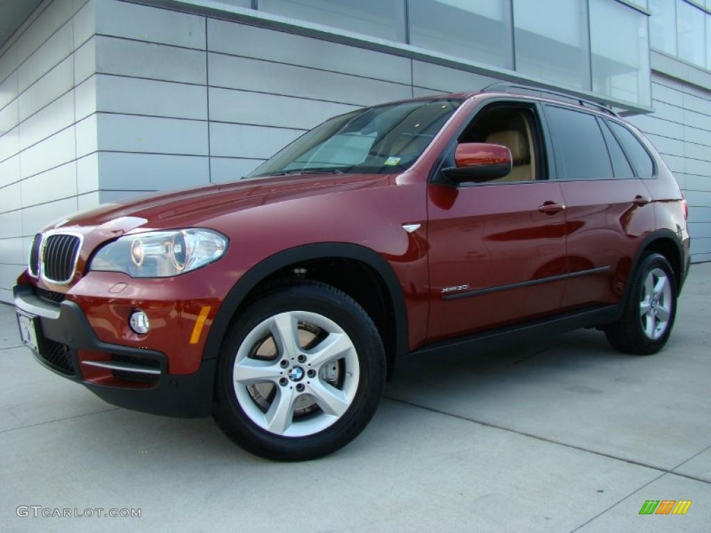 2010 X5 xDrive30i - Vermilion Red Metallic / Sand Beige photo #1