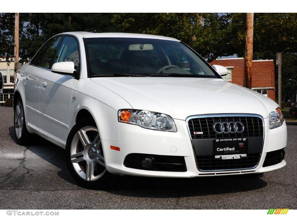 2008 A4 2.0T quattro Sedan - Ibis White / Beige photo #7