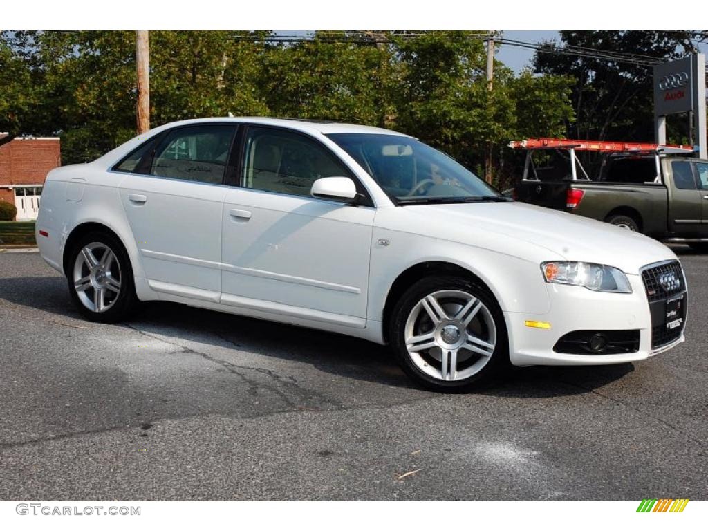 2008 A4 2.0T quattro Sedan - Ibis White / Beige photo #8