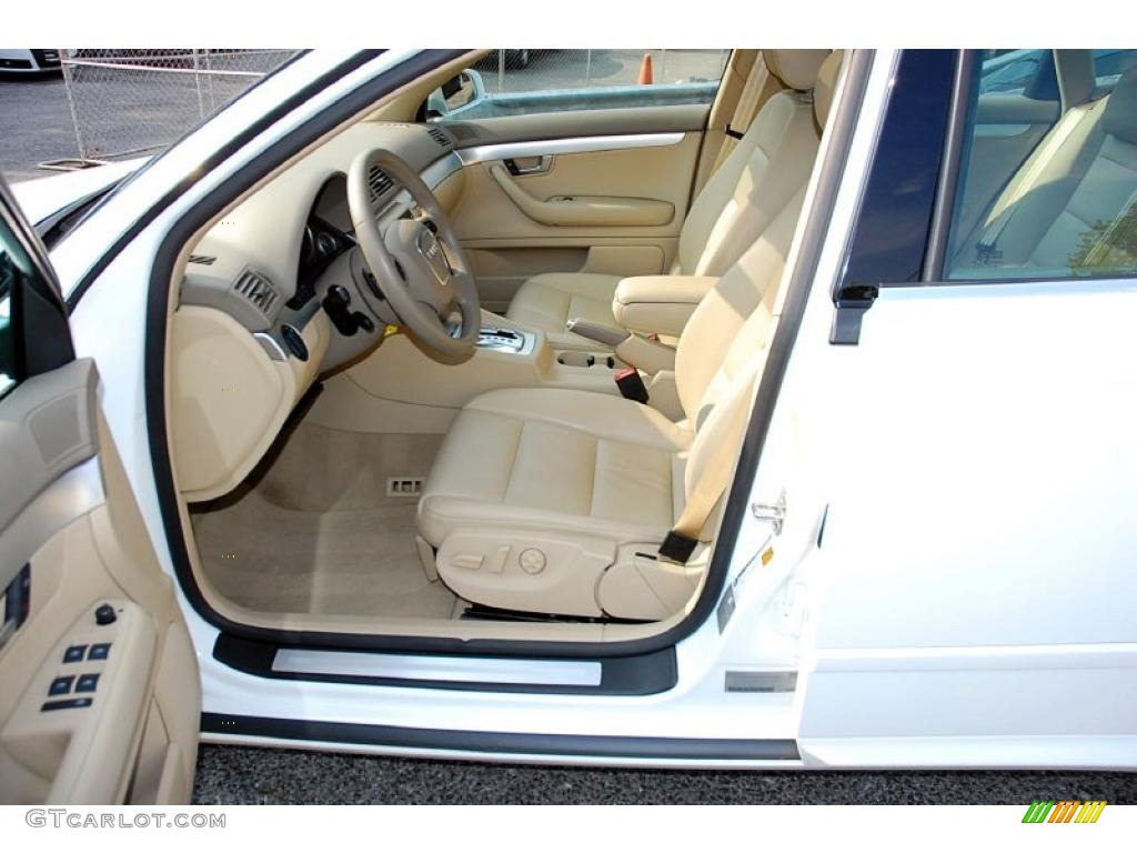 2008 A4 2.0T quattro Sedan - Ibis White / Beige photo #13