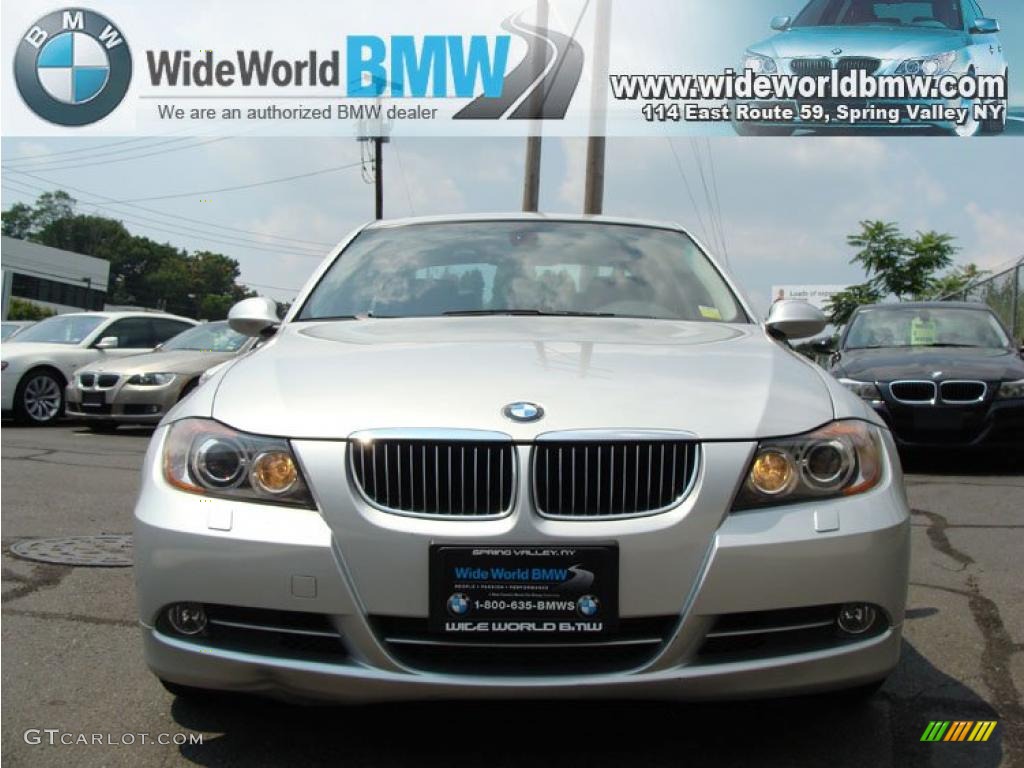 2007 3 Series 335xi Sedan - Titanium Silver Metallic / Black photo #2