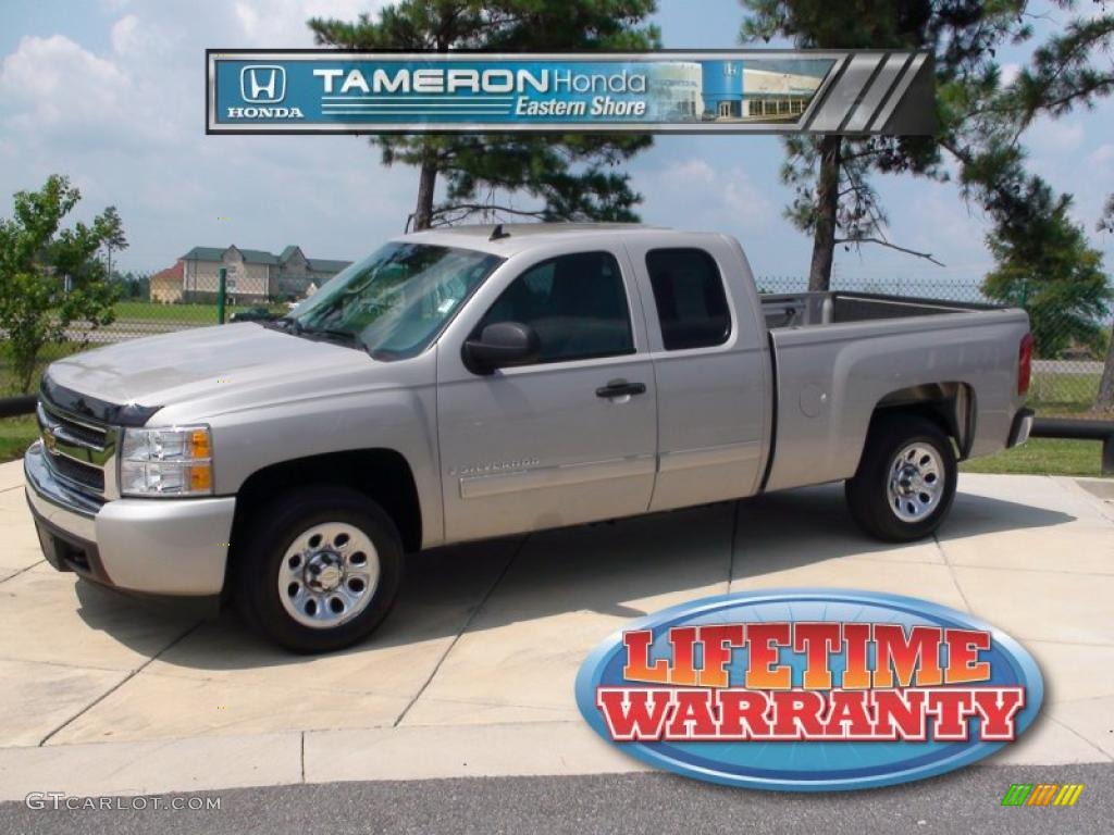 2007 Silverado 1500 LT Extended Cab - Silver Birch Metallic / Ebony Black photo #1