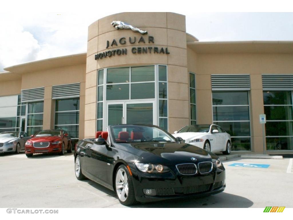 2007 3 Series 335i Convertible - Jet Black / Coral Red/Black photo #1