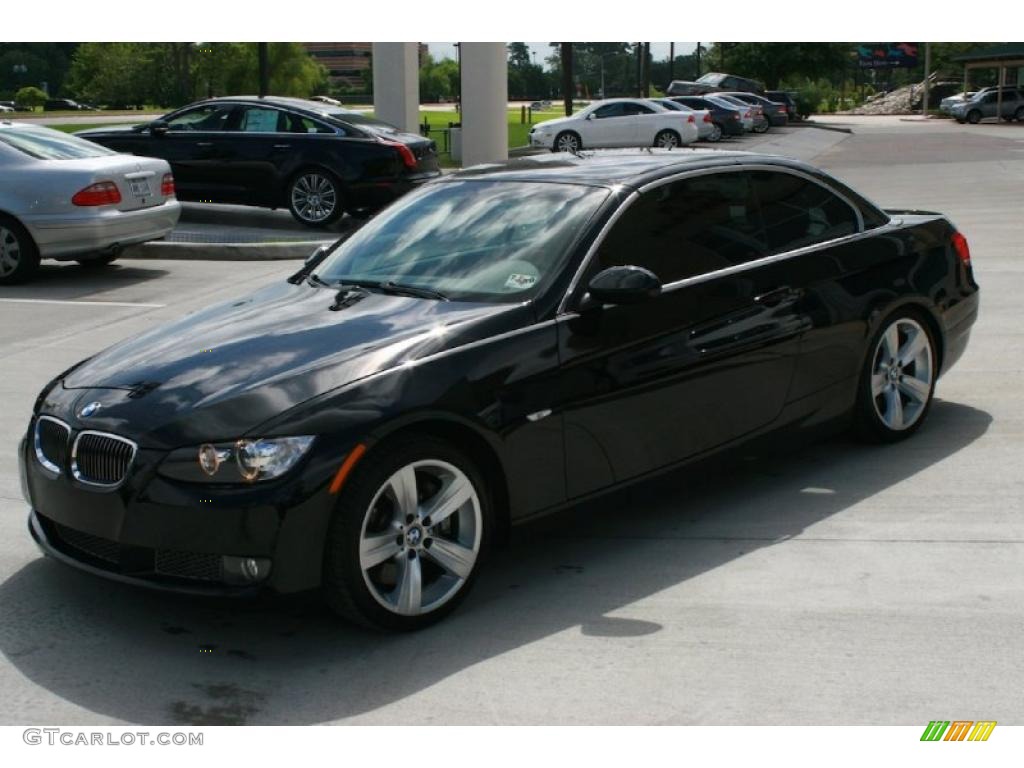 2007 3 Series 335i Convertible - Jet Black / Coral Red/Black photo #2