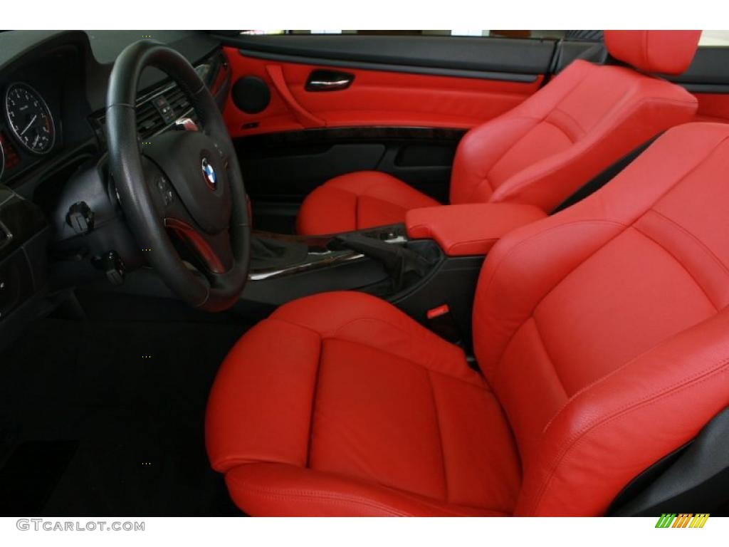2007 3 Series 335i Convertible - Jet Black / Coral Red/Black photo #3