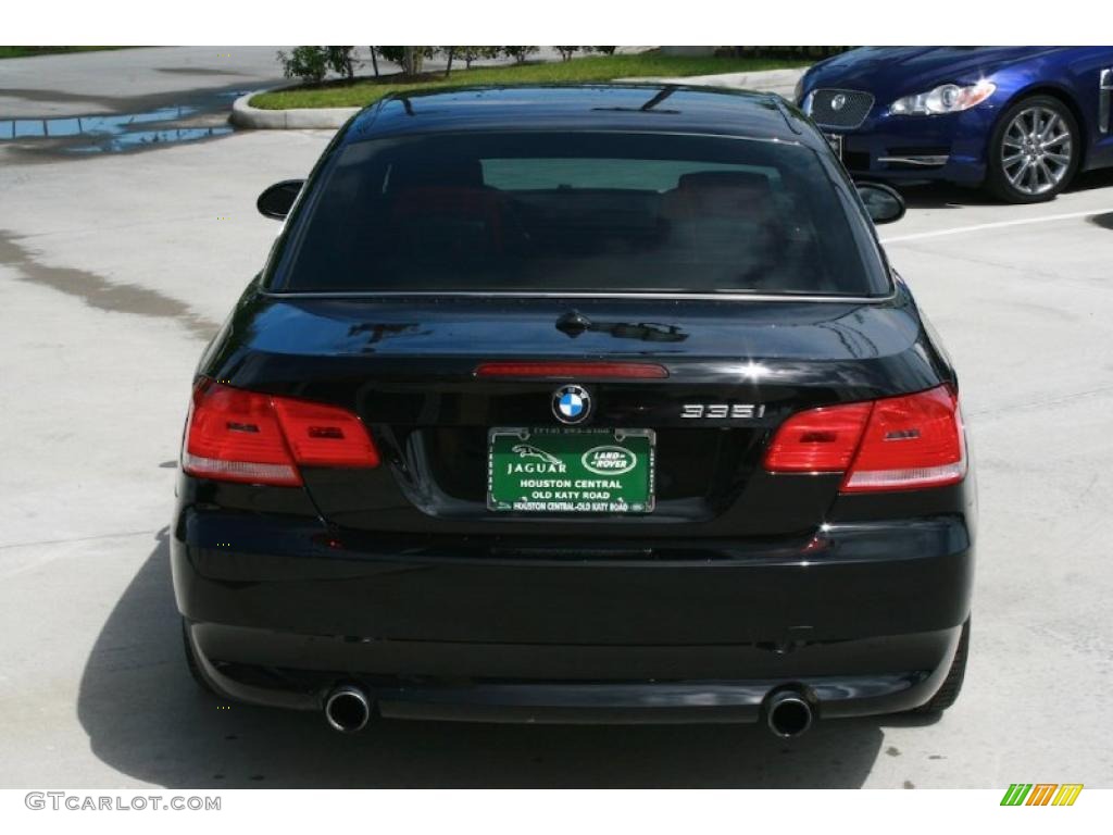 2007 3 Series 335i Convertible - Jet Black / Coral Red/Black photo #12