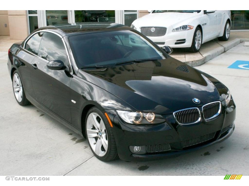 2007 3 Series 335i Convertible - Jet Black / Coral Red/Black photo #15